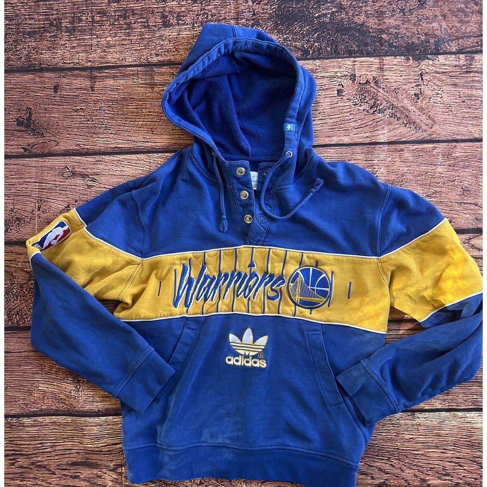 Golden State Warriors NBA Adidas Vintage Hoodie Mens Medium - Picture 4 of 9